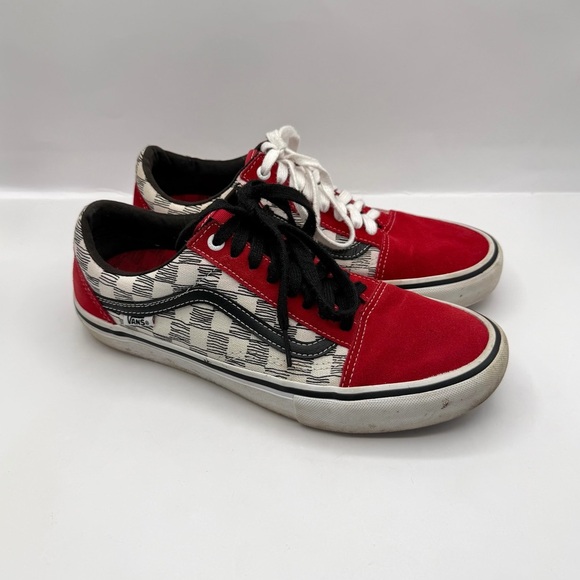 Vans Other - Vans Old Skool Pro Sketched Checkerboard Racing Red White Special Edition
